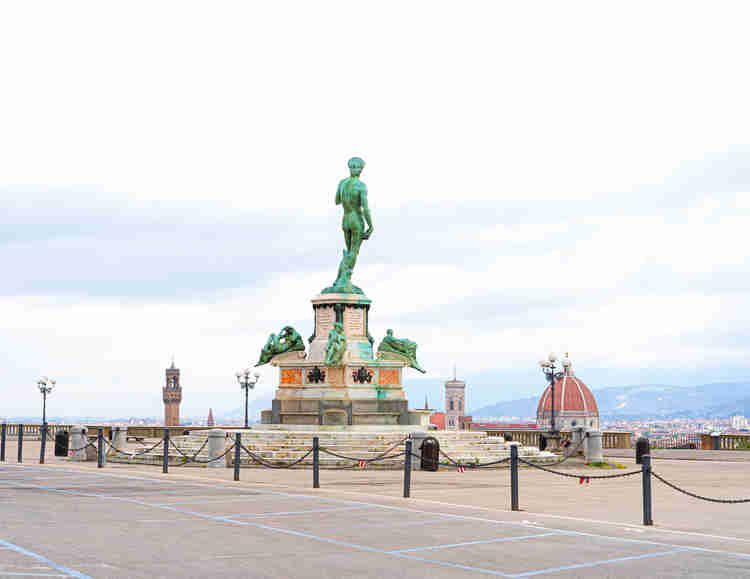 copy pf Michelangelo's David in Piazzale Michelangelo