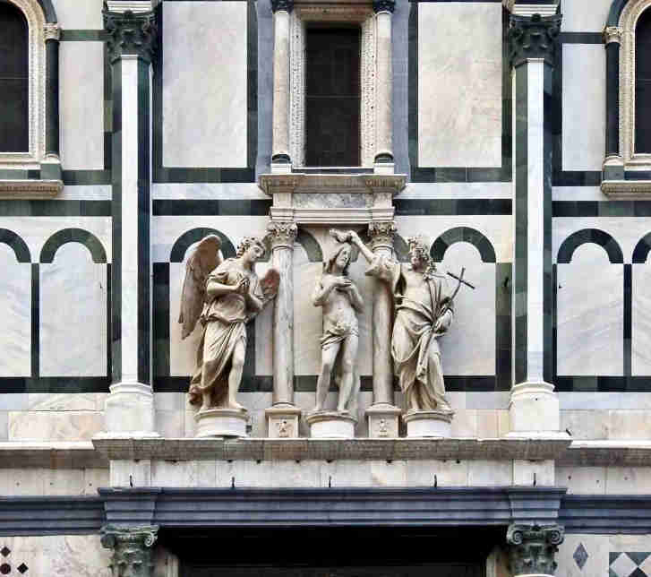 statues above the Gates of Paradise by Andrea Sansovino and Innocenzo Spinazzi