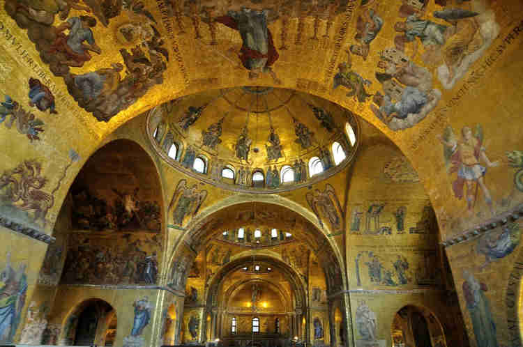 golden mosaics in St. Mark's Basilica