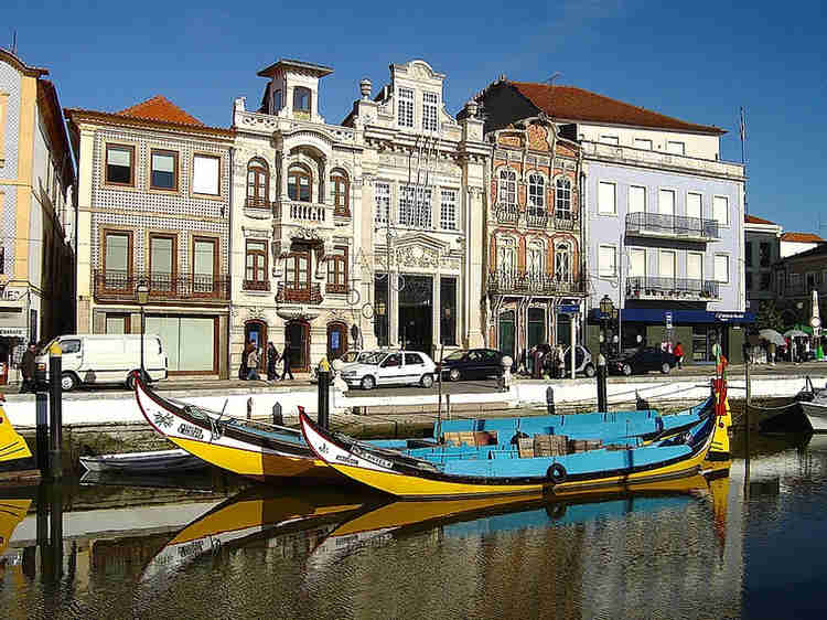 moliceiro boats on the canals of Aveiro