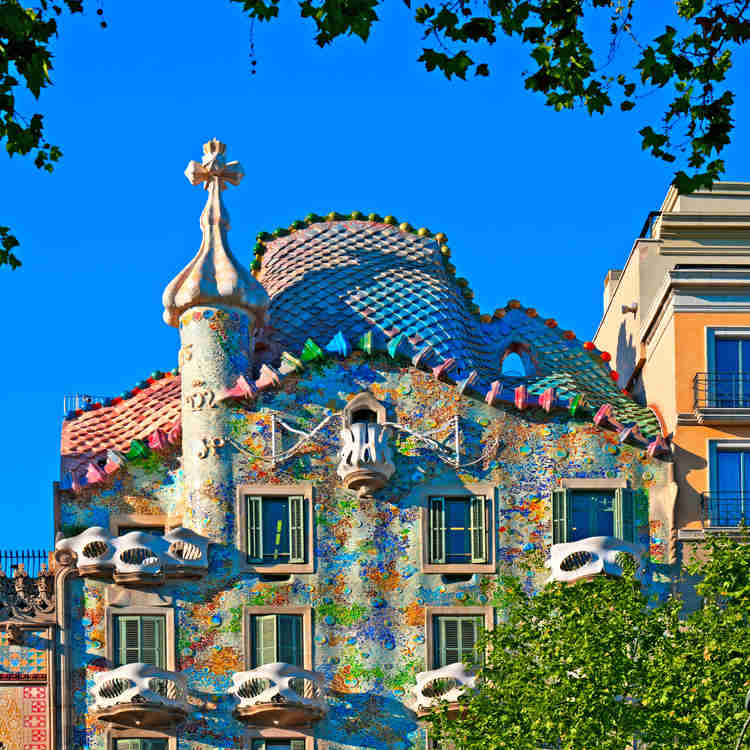 the masked balcony facade of Casa Batlló, a top UNESCO site in Europe