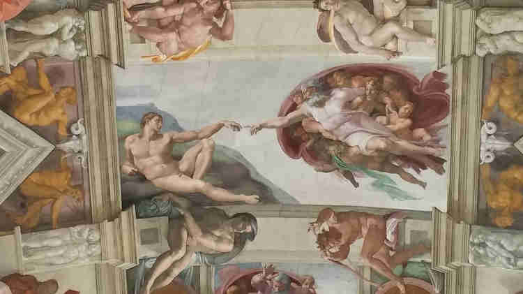 ceiling panel with the God Creating Adam fresco