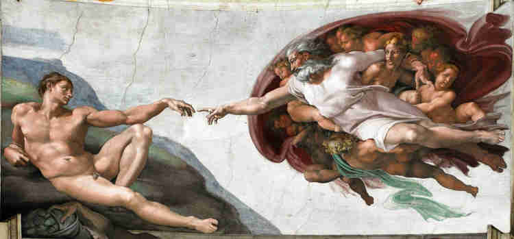 the Creation of Adam, the most famous fresco in the Sistine Chapel