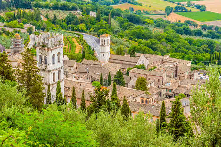 aerial view of the Basilica of St. Francis of Assisi