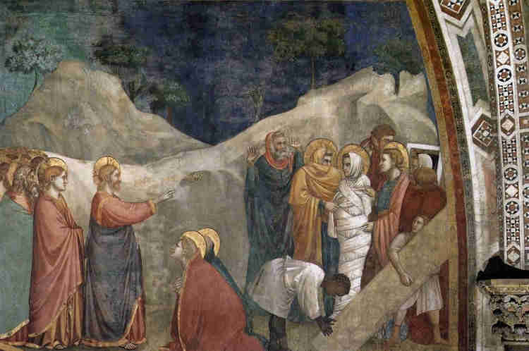 Christ raising Lazarus, by Giotto or his workshop
