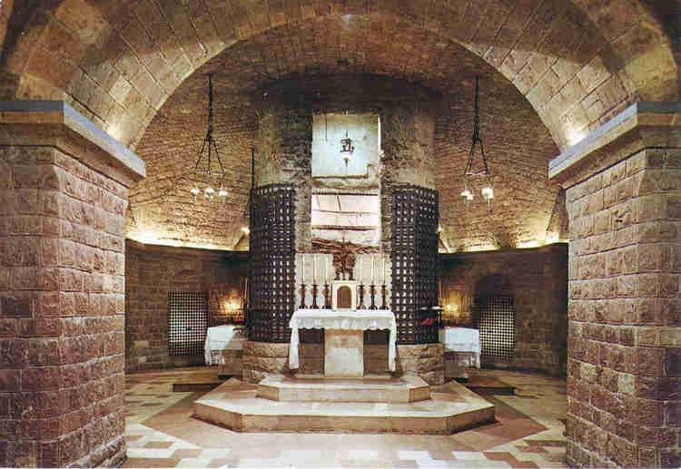 the tomb of St. Francis in the crypt below the lower basilica