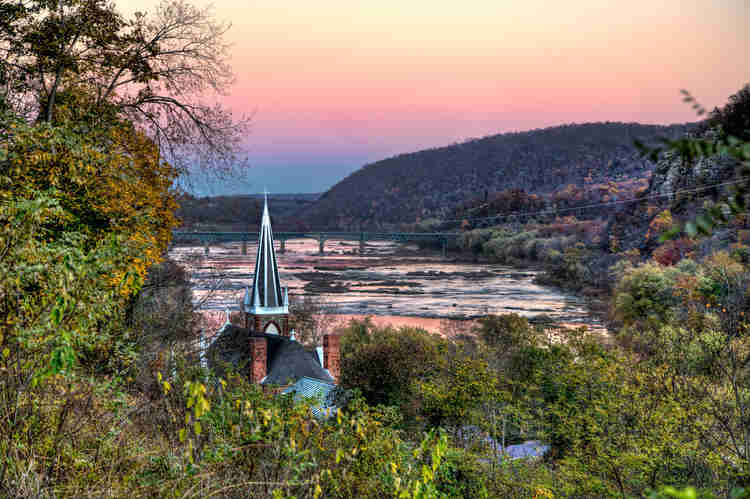 view of Harper's Ferry on the Potomac River