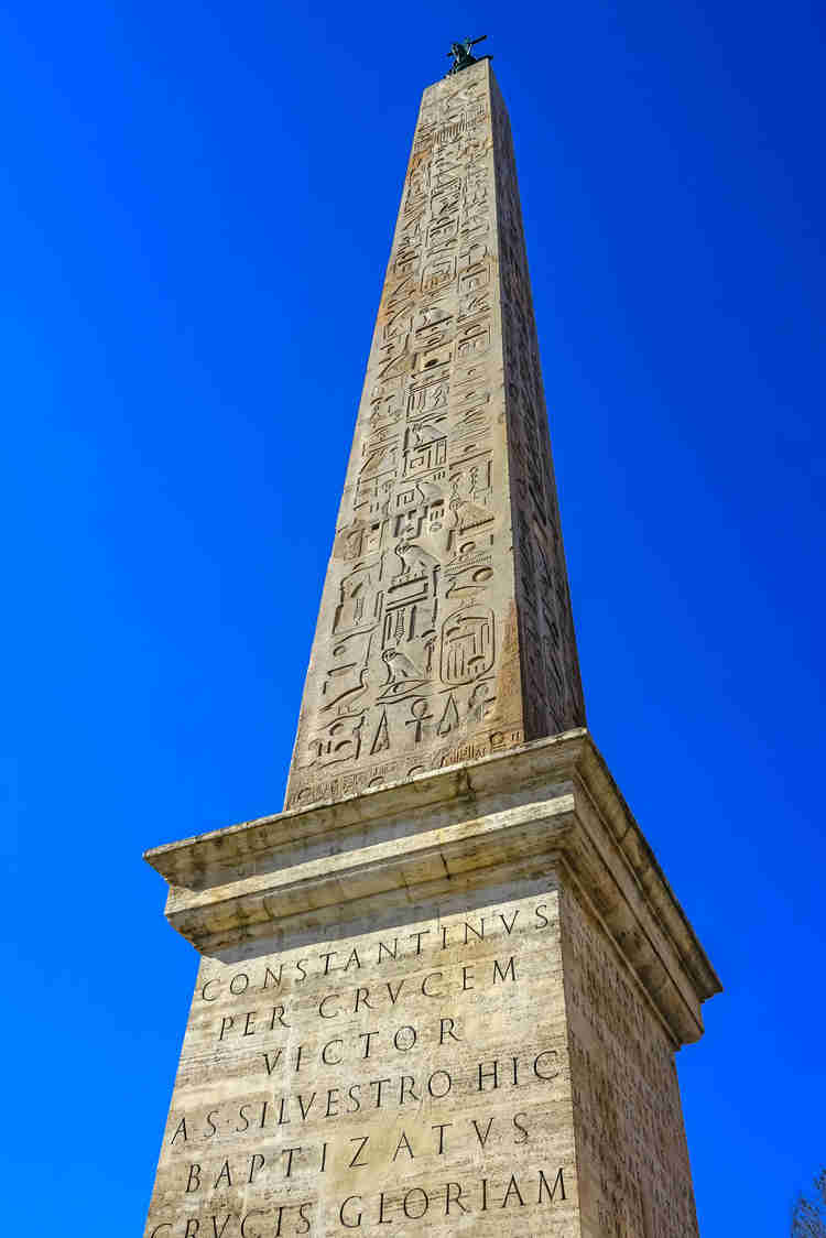 Egyptian obelisk on the rear facade