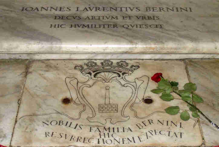 tomb of Bernini, the Baroque's most famous sculptor