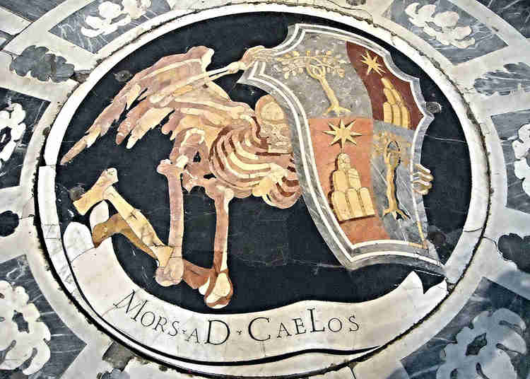 Bernini's Winged Death design for the mosaic floor