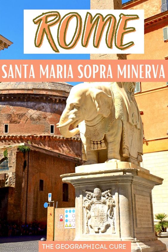 Pinterest pin for the Basilica of Santa Maria Sopra Minerva in Rome