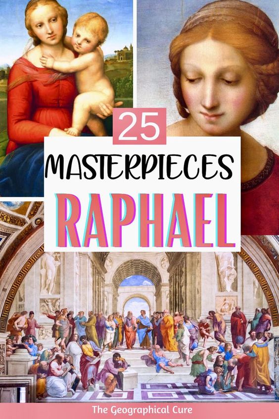 Pinterest pin for famous paintings by Raphael