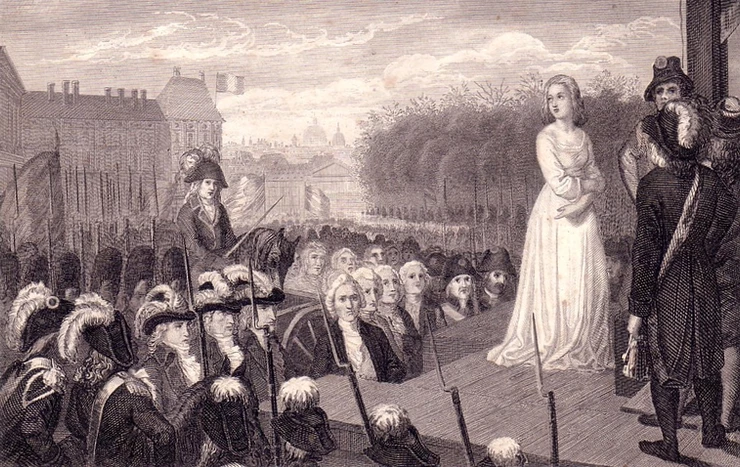 Marie Antoinette before her execution, steel engraving around 1850. image source: Wikipedia, private collection of Henryart