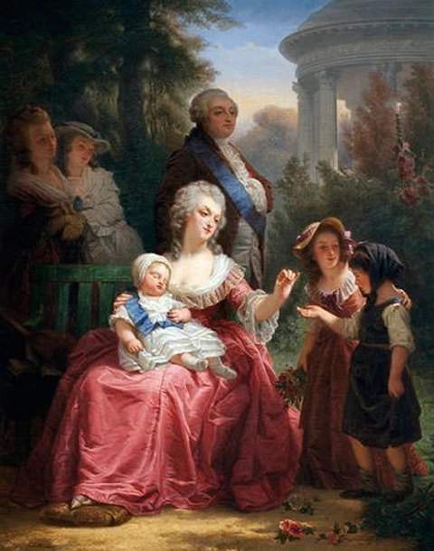 Louis XVI and Marie Antoinette in the Gardens of Versailles