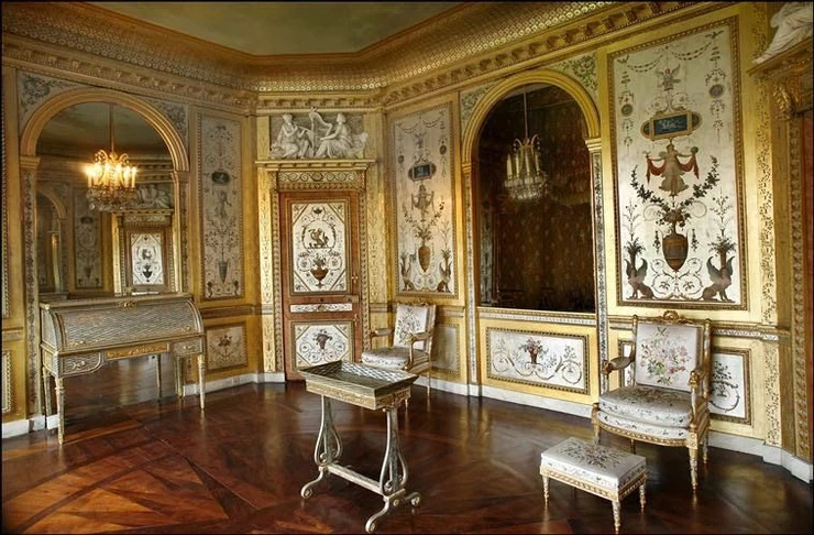 Marie Antoinette's Silver Bedroom in Fontainbleau
