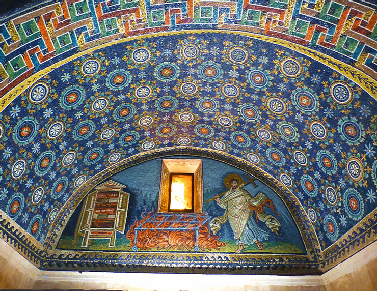 starry ceiling in Galla Placidia Mausoleum