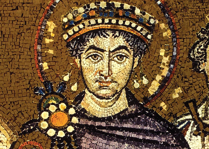 mosaic of Emperor Justinian in the Basilica of San Vitale