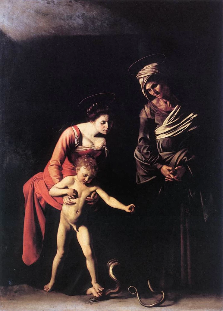 Caravaggio, Madonna and Child with St. Anne, 1605-06