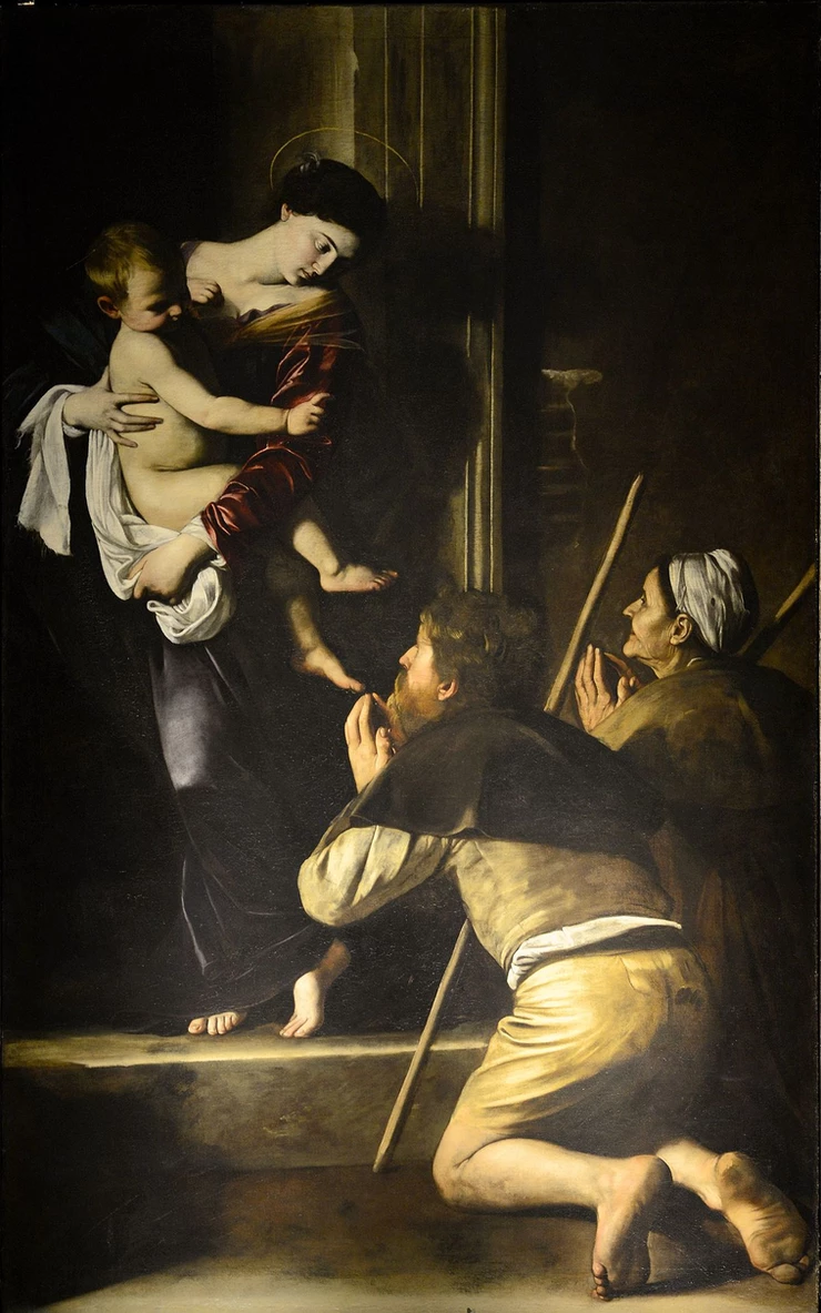 Caravaggio, Madonna di Loreto - Pilgrim's Madonna,1604-1606)