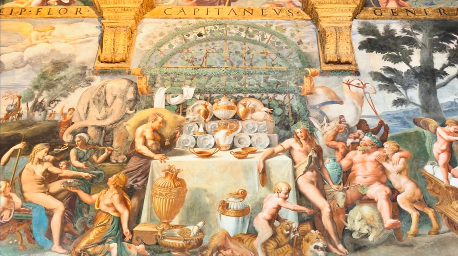 the wedding banquet in the Hall of Cupid and Psyche