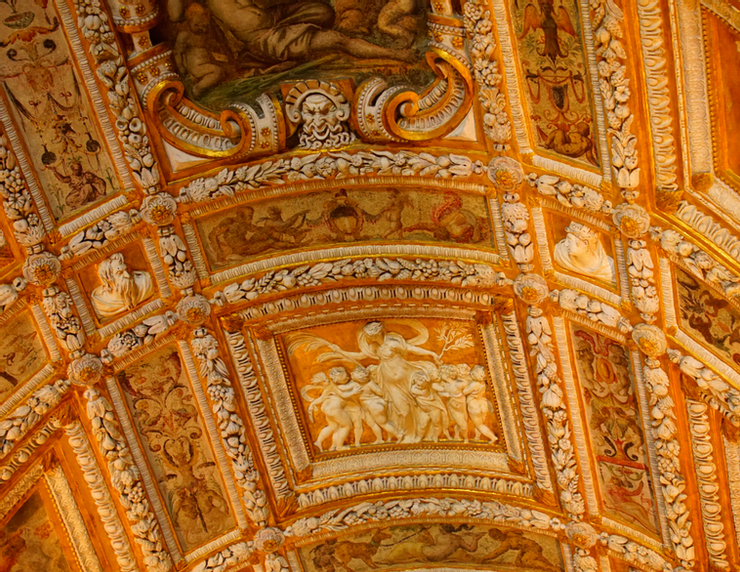 frescos and stucco work of the Golden Staircase