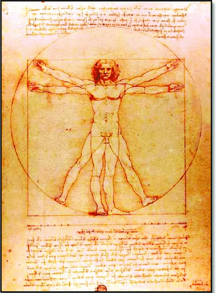 Leonardo da Vinci, Vitruvian Man, 1490 -- a masterpiece of the Accademia Gallery