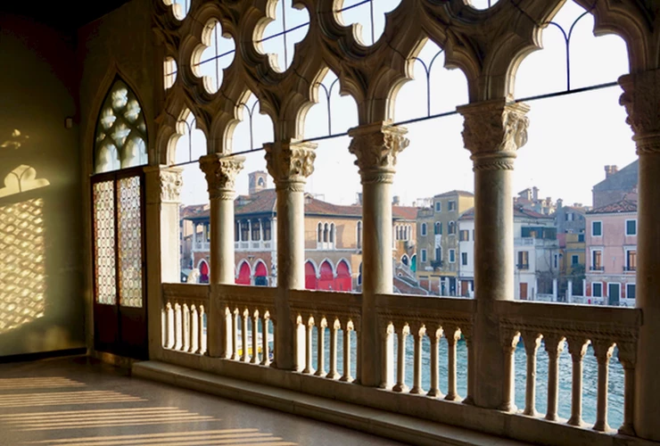 views of the Grand Canal from the loggia of the Ca' d'Oro