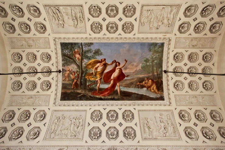 ceiling in the Pitti Palace in Florence Italy