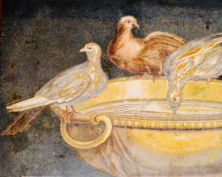 mosaic showing doves drinking from a bowl, from Hadrian's villa, 2nd century AD