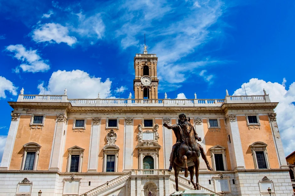 the Capitoline Museums and the Marcus Aurelius statue