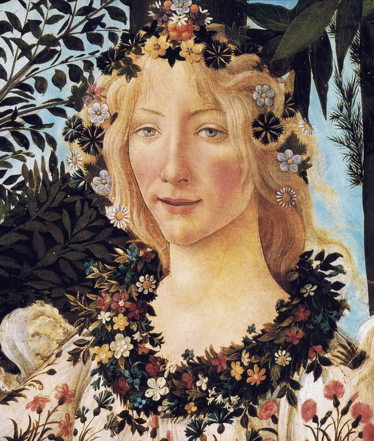 detail of Flora from Botticelli's Primavera