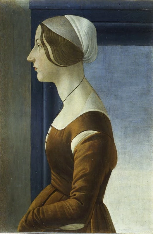 Botticelli, Female Portrait, 1485 -- in the Pitti Palace