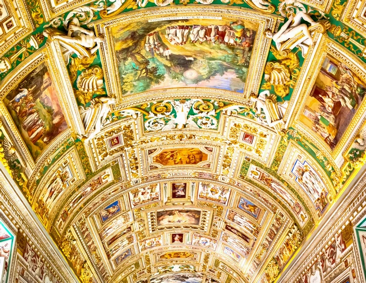 beautiful ceiling int he Vatican Museums