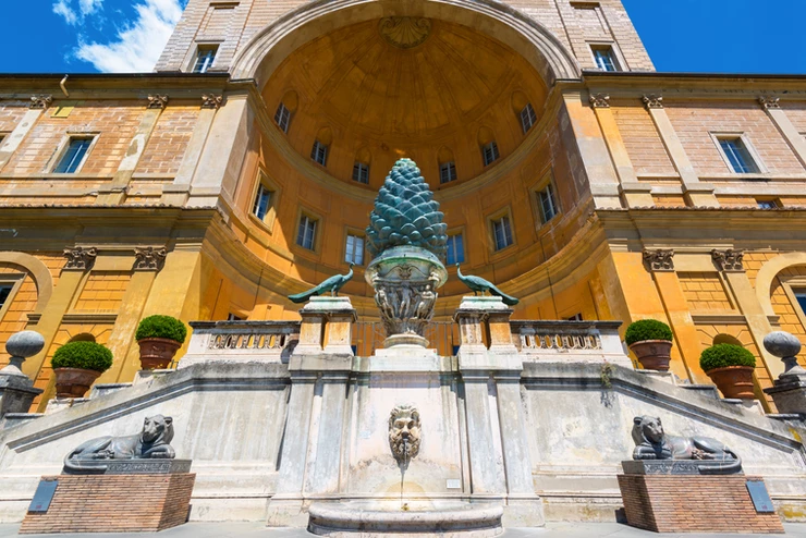 the Pine Cone Fountain, a landmark of the Vatican Museums