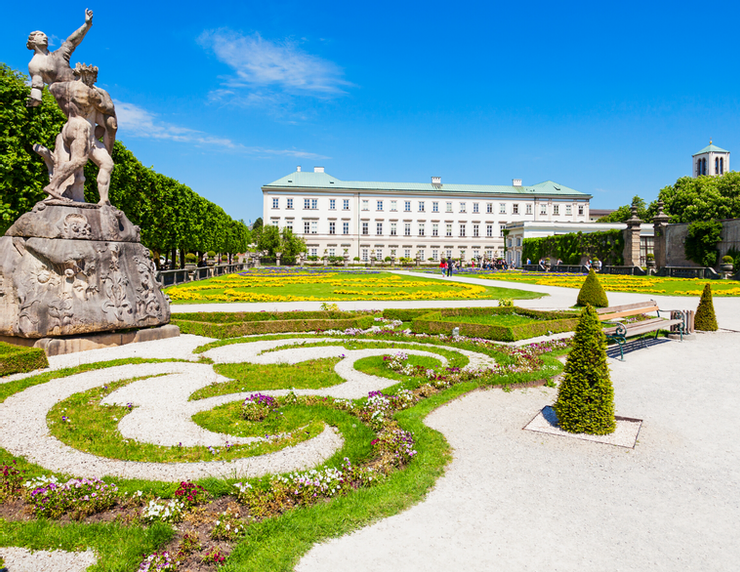 gardens of Mirabell Palace in Salzburg