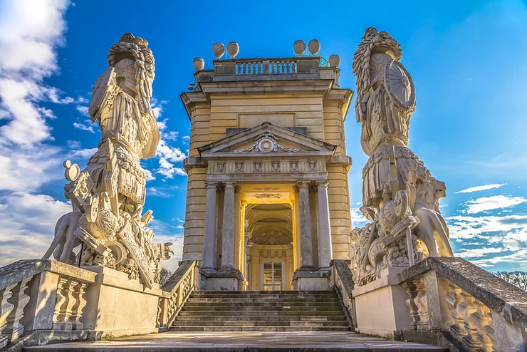 the Gloriette monument at Schönbrunn Palace, walk up it for a great view