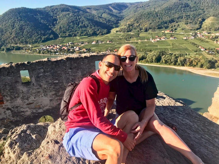 the two of us atop the castle ruins in Dürnstein Austria