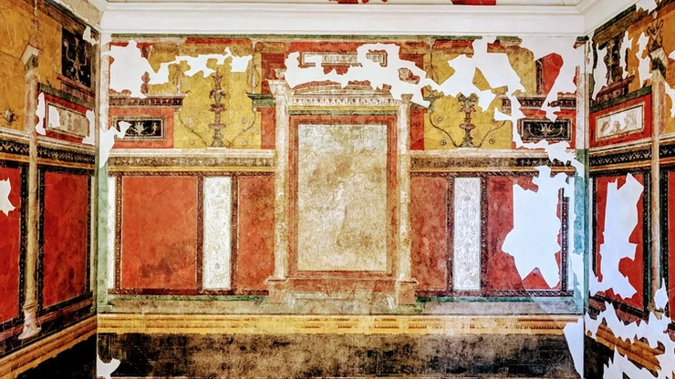 Pompeiian fresco in the Emperor's Study of the House of Augustus