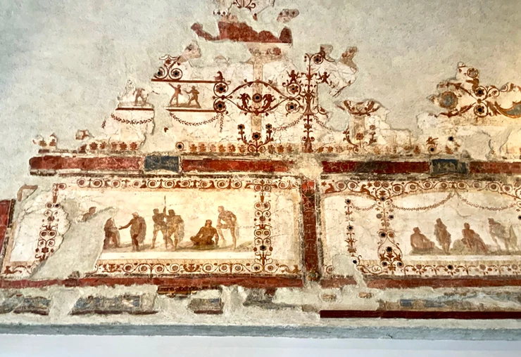 fragments of a fresco from Nero's Domus Transitoria in the Palatine Museum