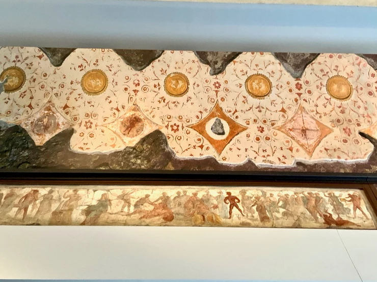 fragments of a fresco from Nero's Domus Transitoria in the Palatine Museum