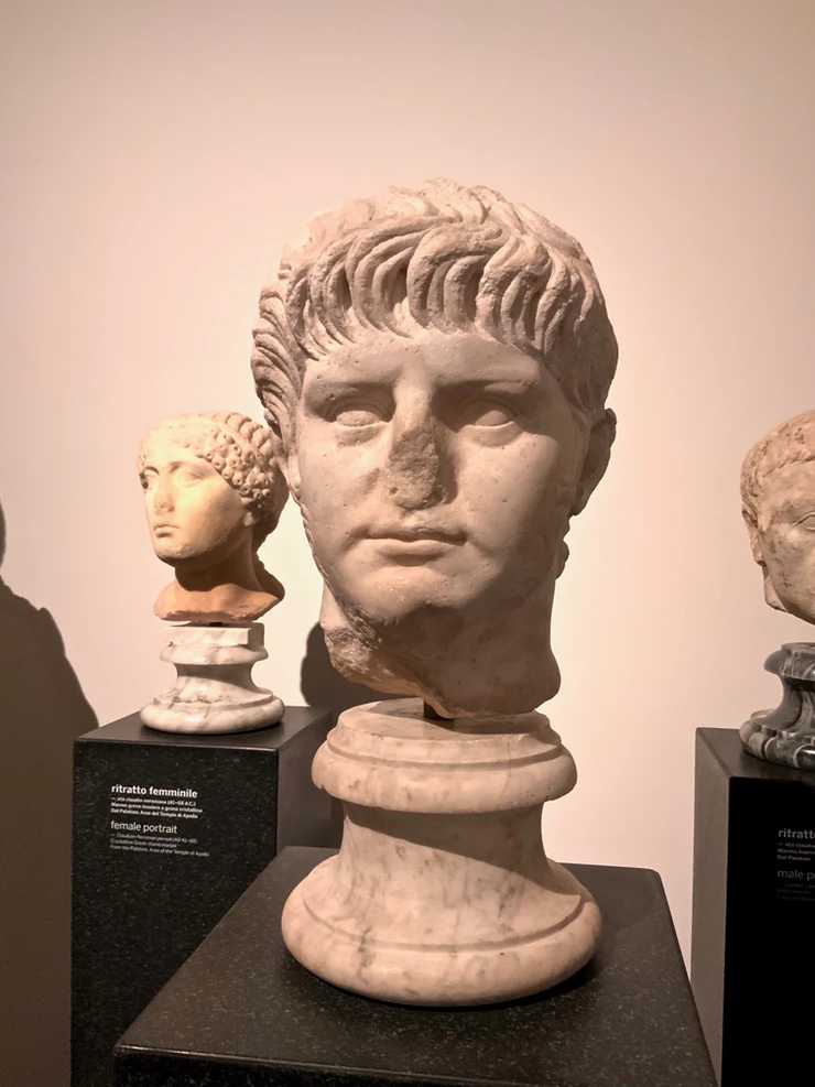 a rare bust of Nero in the Palatine Museum