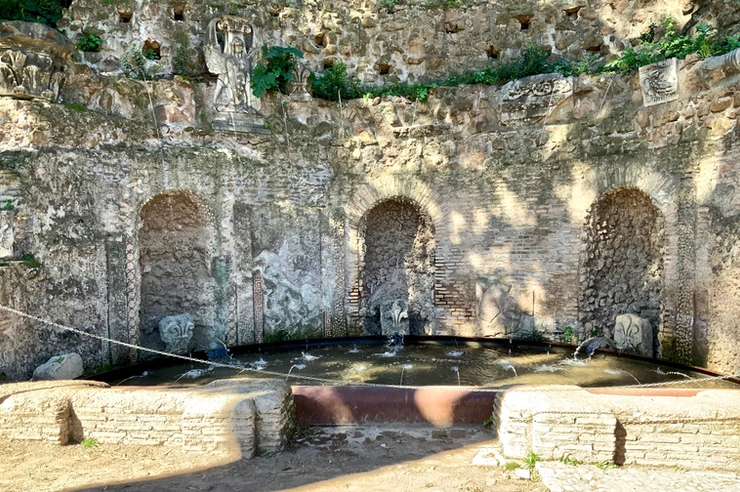 the Nymphaeum of the Mirrors on Palatine Hill, a fountain built to resemble a grotto