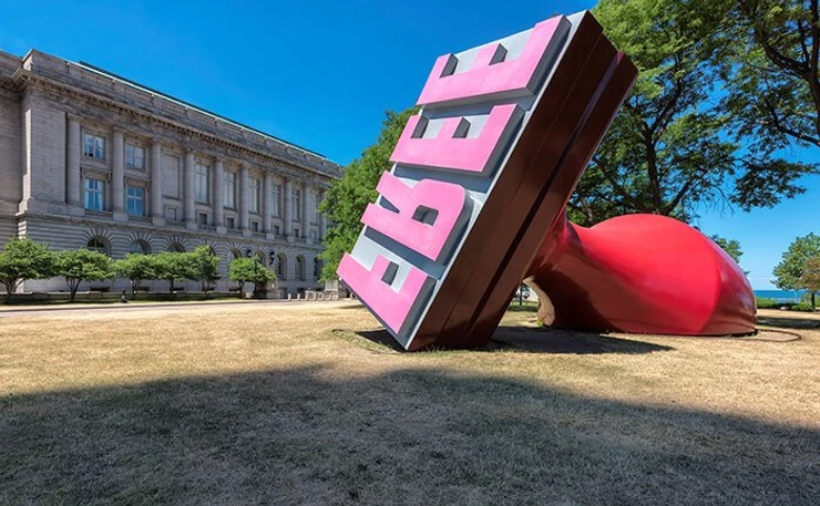 the giant Free Stamp sculpture