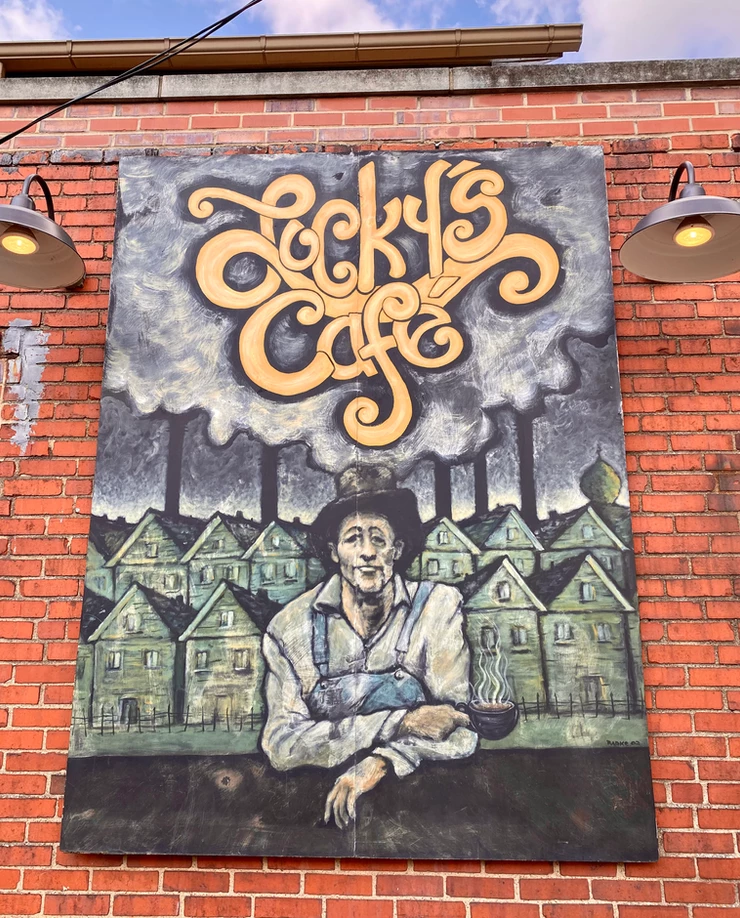 mural at Lucky's Cafe in the Tremont neighborhood