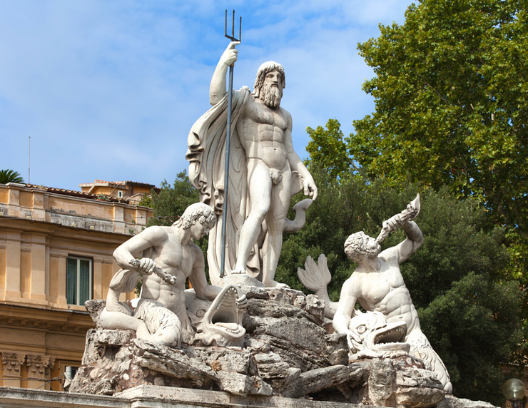 Neptune fountain in the Piazza del Popolo