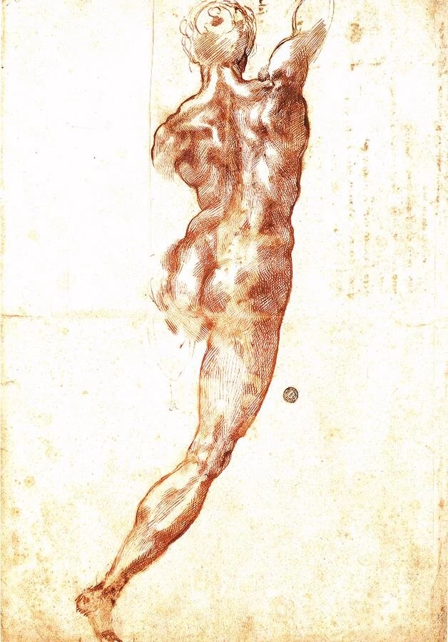 a Michelangelo study for the Battle of Cascina, in the Uffizi Gallery