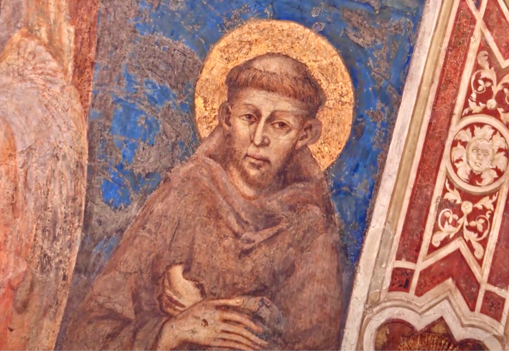 one of the earliest known portraits of St. Francis, in the lower basilica