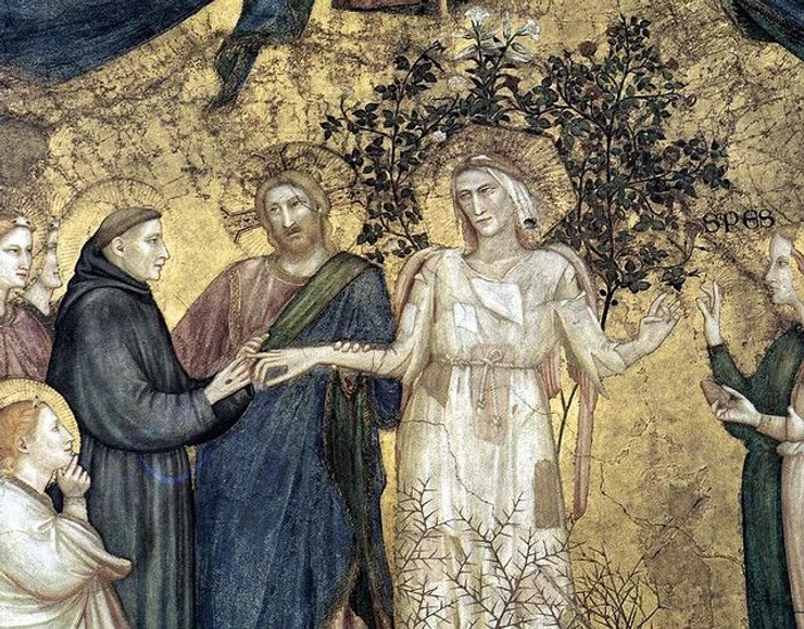 St. Francis depicting the saint marrying lady poverty, attributed to Giotto