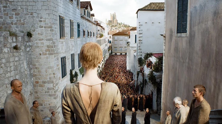 Cersei Lannister on her walk of shame in Dubrovnik