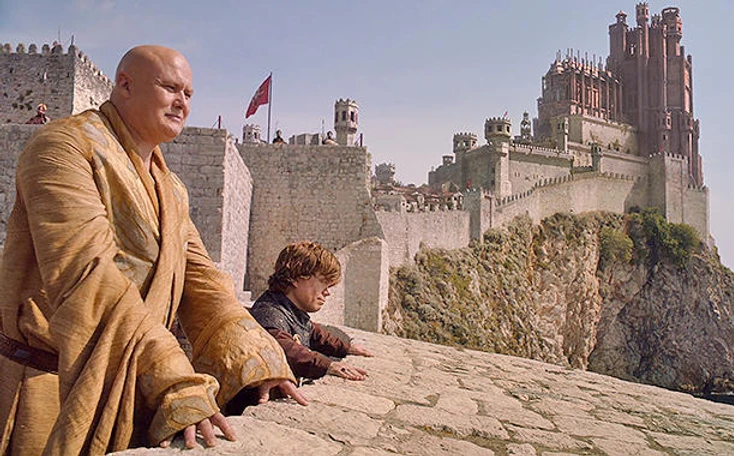 Tyrion and Varys strategizing in Kings Landing, the Dubrovnik city walls